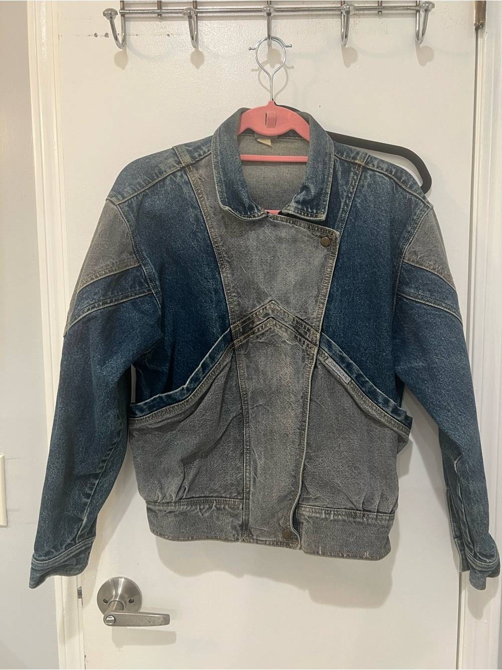 Vintage Jordache Washed Denim Jacket - Gray/Blue